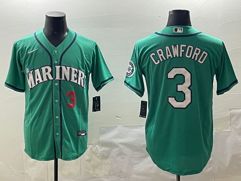 Men Seattle Mariners #3 Crawford Green Game 2025 Nike MLB Jersey style 4->seattle mariners->MLB Jersey